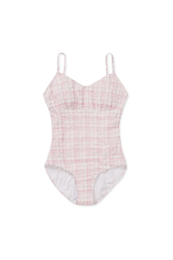[25SS clove] Check Swimsuit (Pink)