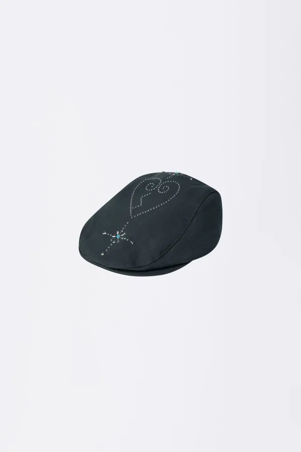 Boho Stud Hunting Cap Charcoal