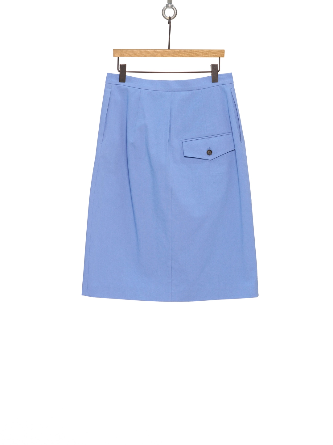 푸쉬버튼 SS26 BLUE ASYMMETRIC PLEATED WRAP SKIRT 상품 이미지 3