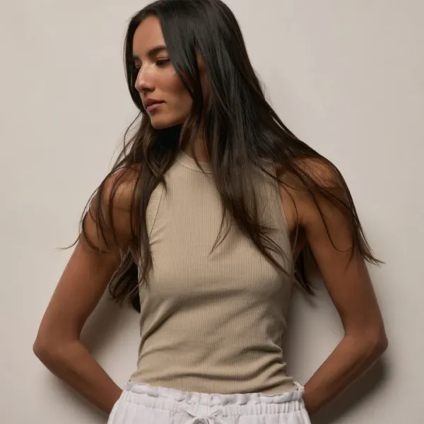 Sunset Tank - Light Khaki Pigment
