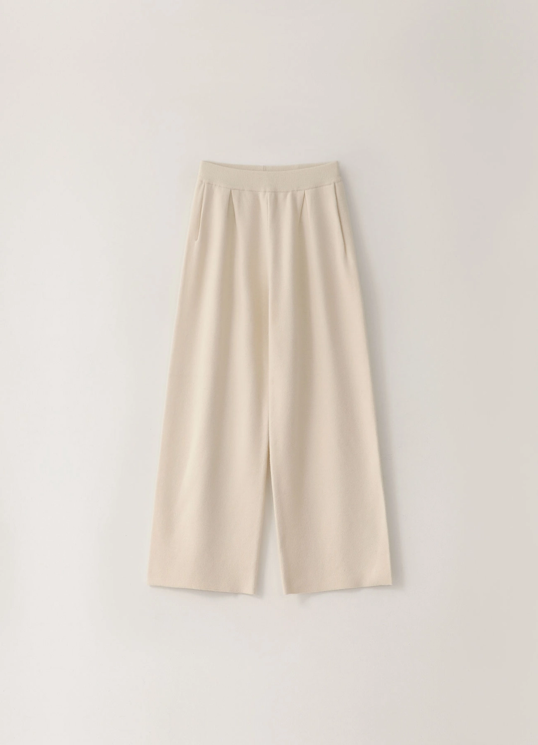 페블엠 6TH / Pleated Banding Knit Pants - Ivory 상품 이미지 1