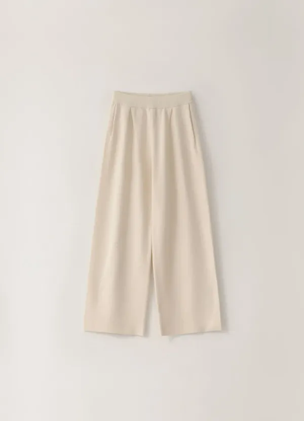 6TH / Pleated Banding Knit Pants - Ivory