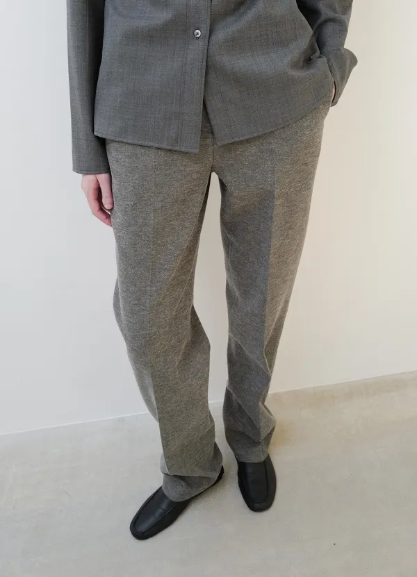 Straight Wool Pants / Gray