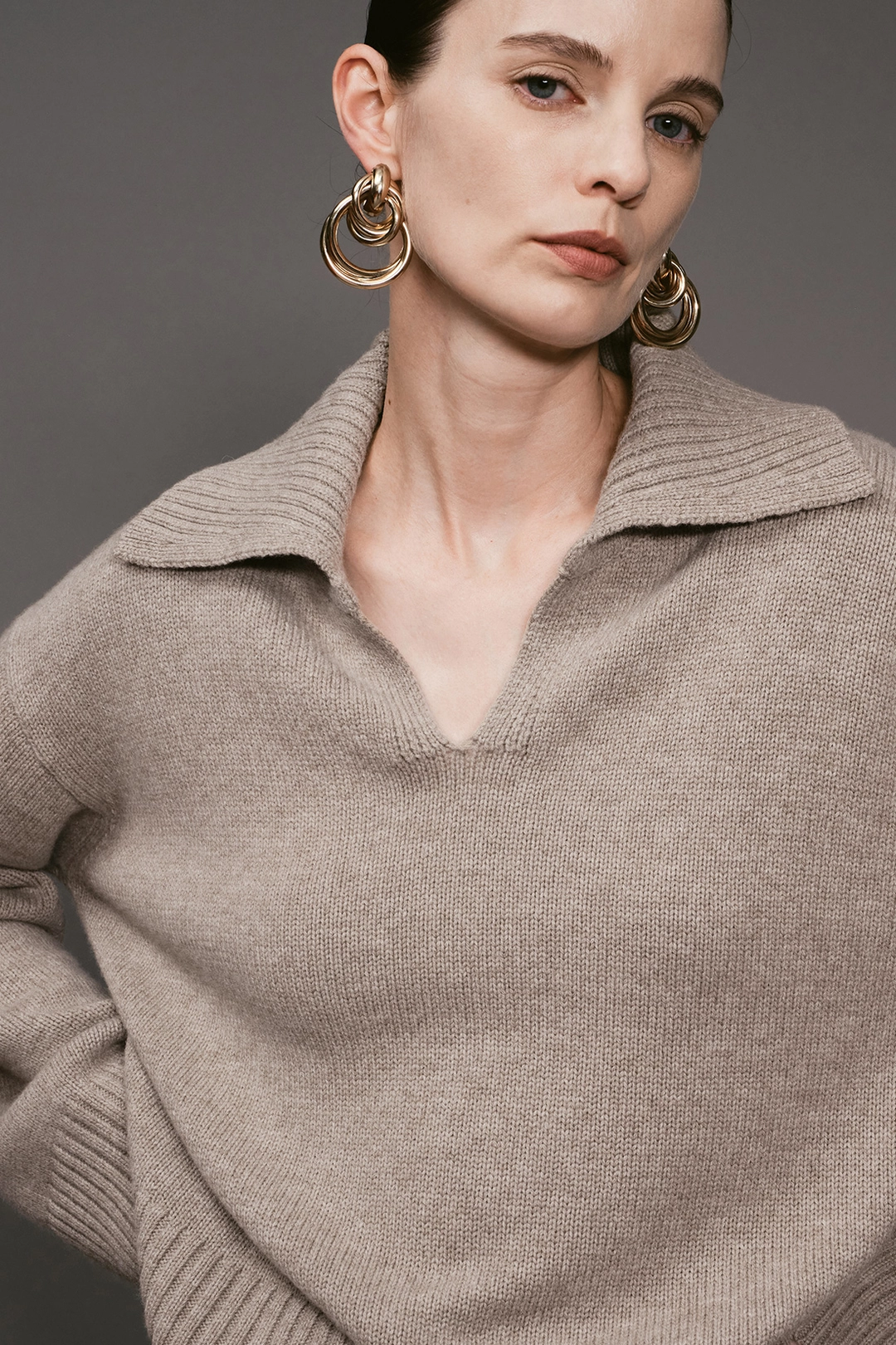 엘보른 Vaerin Wool Cashmere Collar Knit 상품 이미지 1