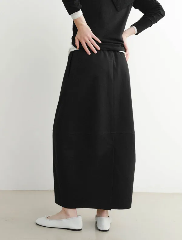 Cocoon Banding Skirt (Black)