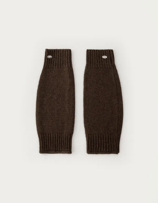 Wool Pendant Leg Warmer - Brown
