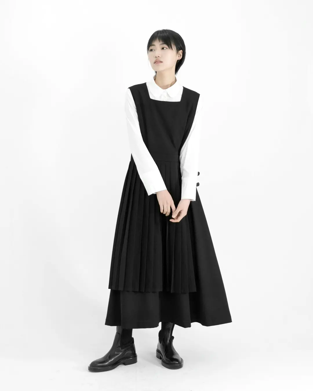 유노이아 pleats wrap dress 상품 이미지 2