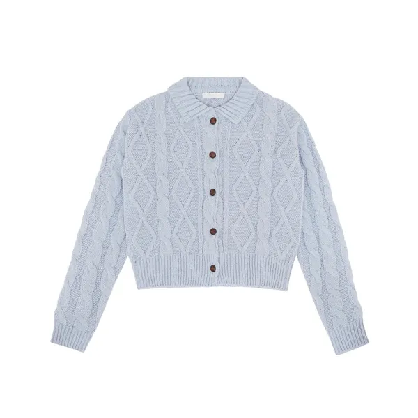 Stew Cable Cardigan (mist blue)