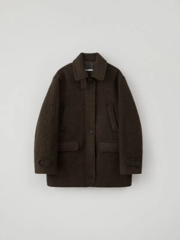 Alpaca Half Coat(Brown)