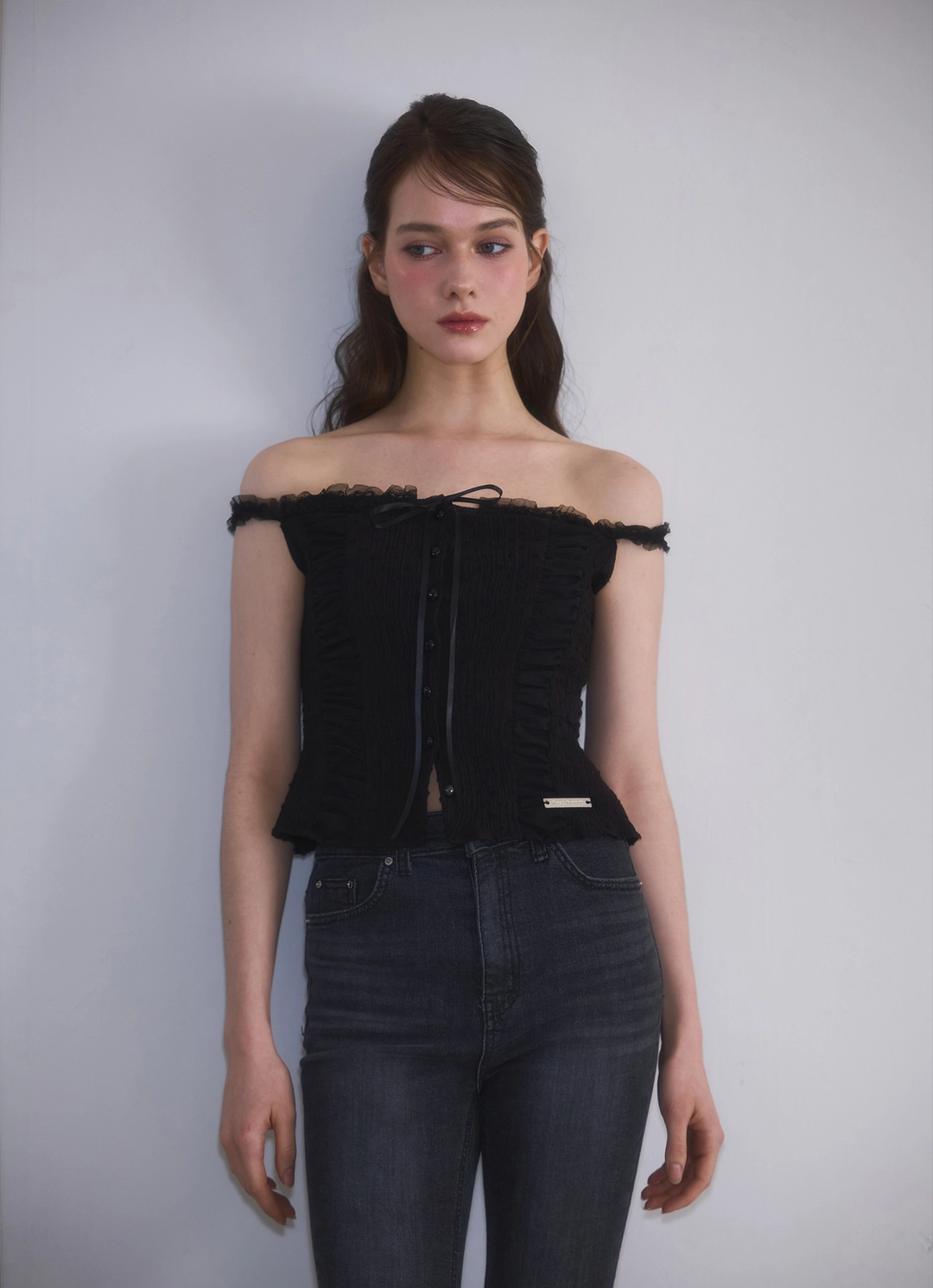 로제프란츠 Lace Off Shoulder Sleeveless [Black] 상품 이미지 2