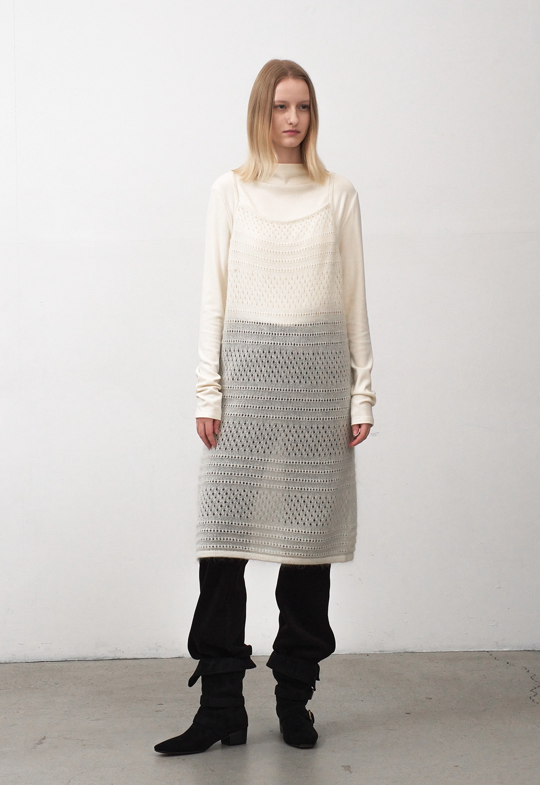 아뜰리에 나인 (OP-6308)SOFT MOHAIR SKASHI KNIT DRESS 상품 이미지 3