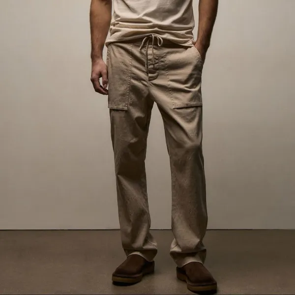 Slub Cotton Utility Pant - Stone Pigment