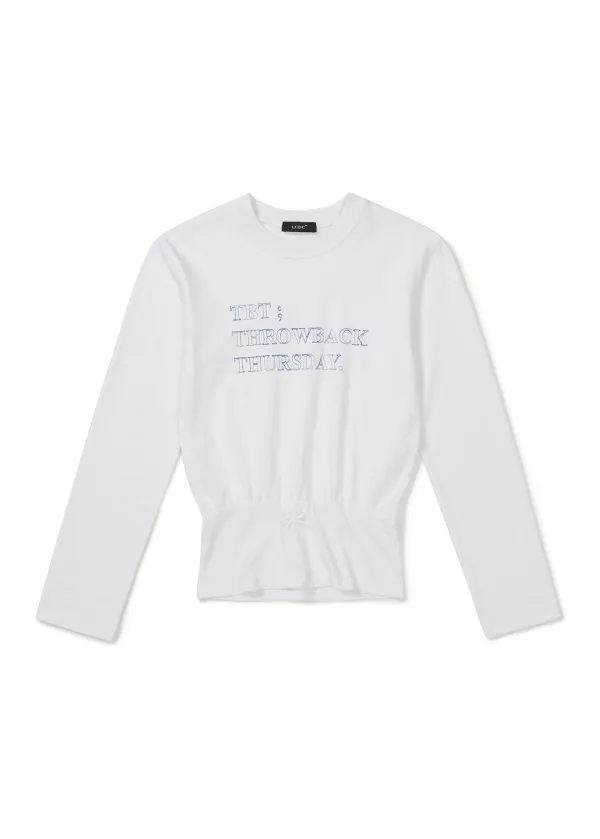 BLOUSON LONG-SLEEVE TOP (WHITE)