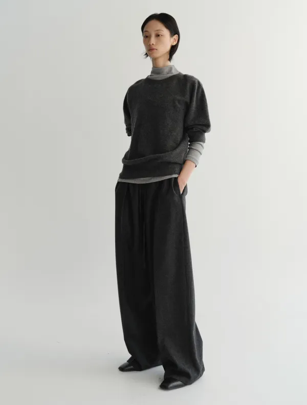 Loe Banding Tuck Pants (Charcoal)