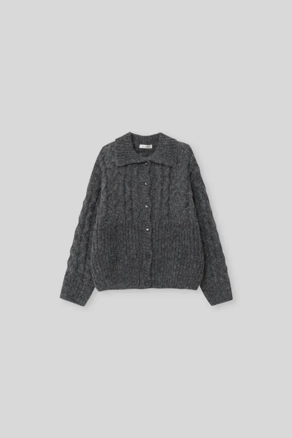 Grob cable cardigan (charcoal)