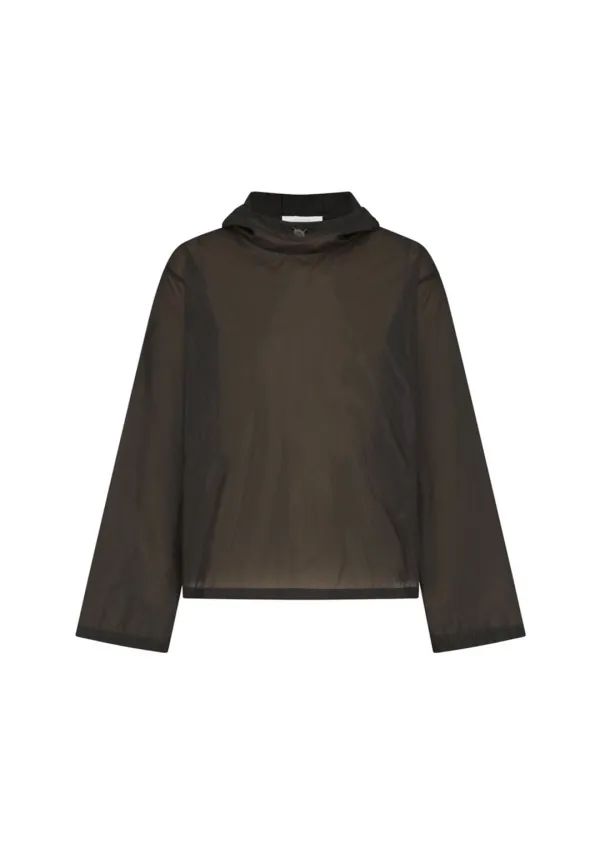 Sheer Hoodie Anorak, Brown