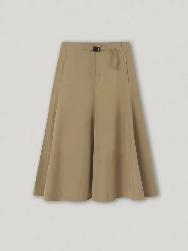 Beige Trip Belted Skirt