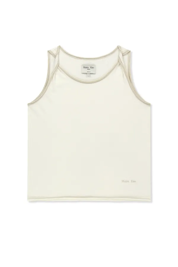 TWIST SHOULDER SLEEVELESS TOP IN CREAM