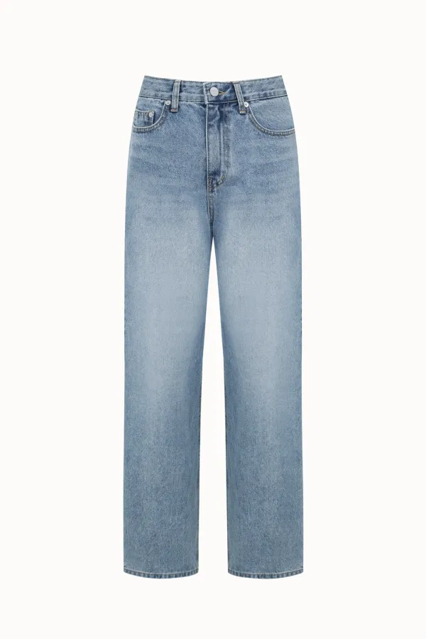 [기장선택]Relaxed Tapered Denim[LMBFSPDN019]-Medium blue