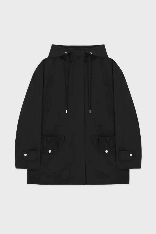 Raglan Hoodie Jacket (Black)