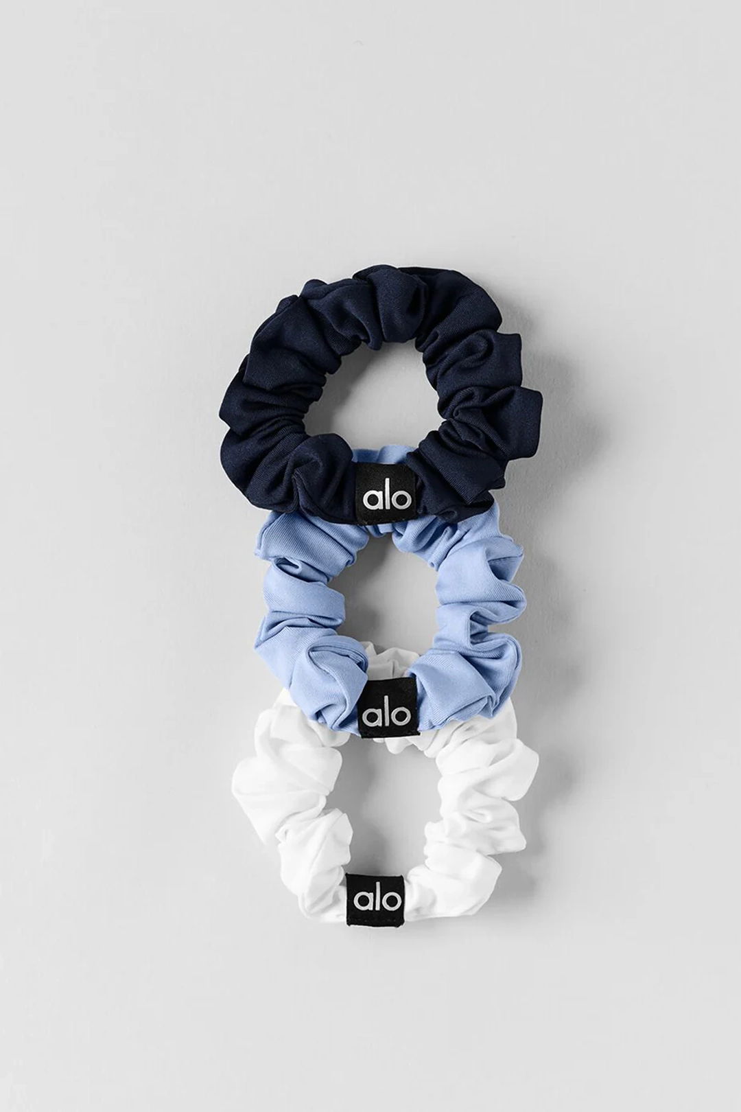알로요가 Fresh Mini Scrunchie 3-Pack - Light Provence Blue/Navy/White 상품 이미지 2
