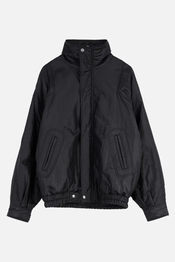 High Neck Bomber Jacket _ Black