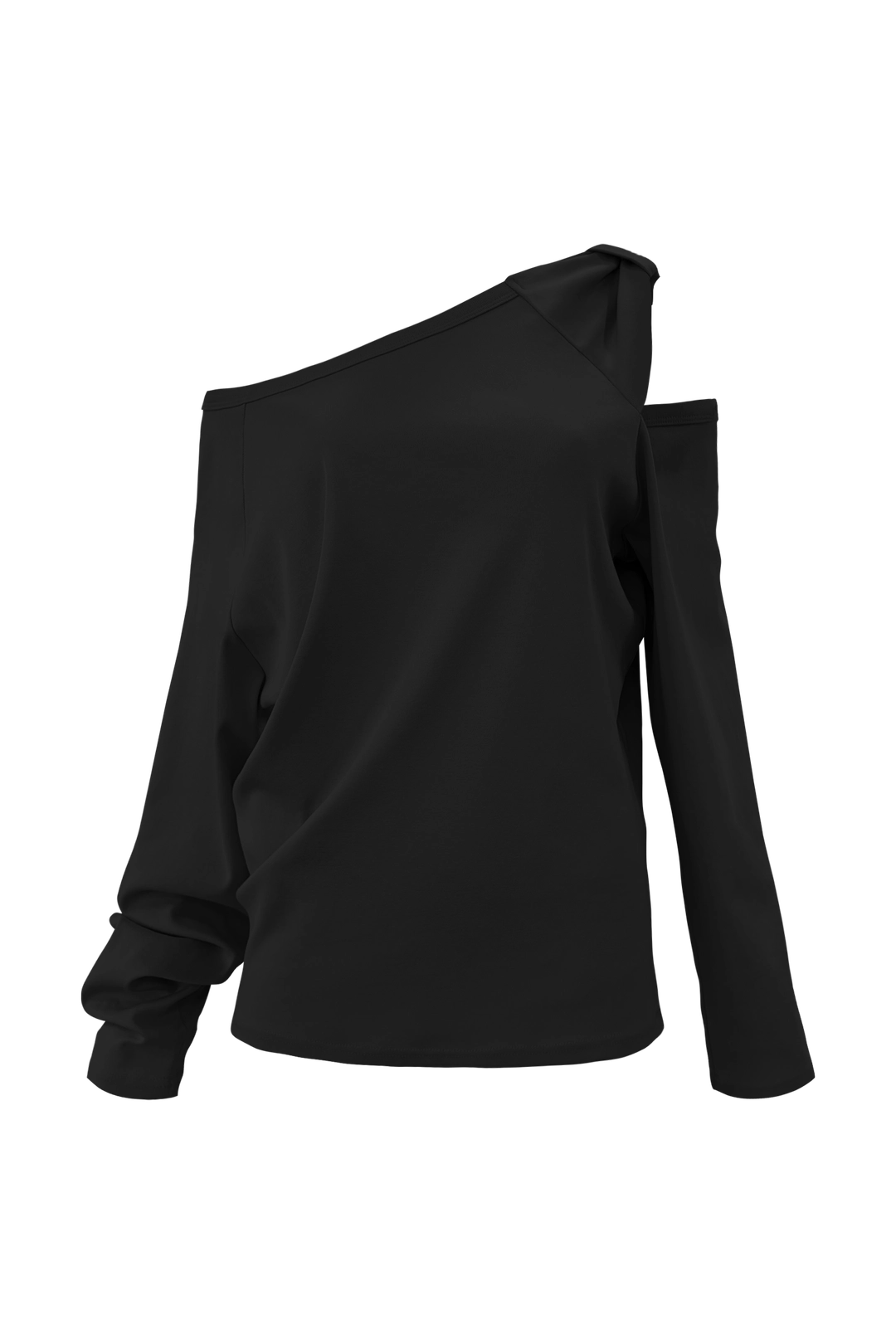 체메씨 BOW ONE-SHOULDER LONG SLEEVE (BLACK) 상품 이미지 1