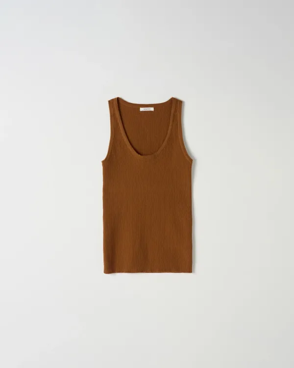 [2nd] Ribbed Sleeveless [BROWN]