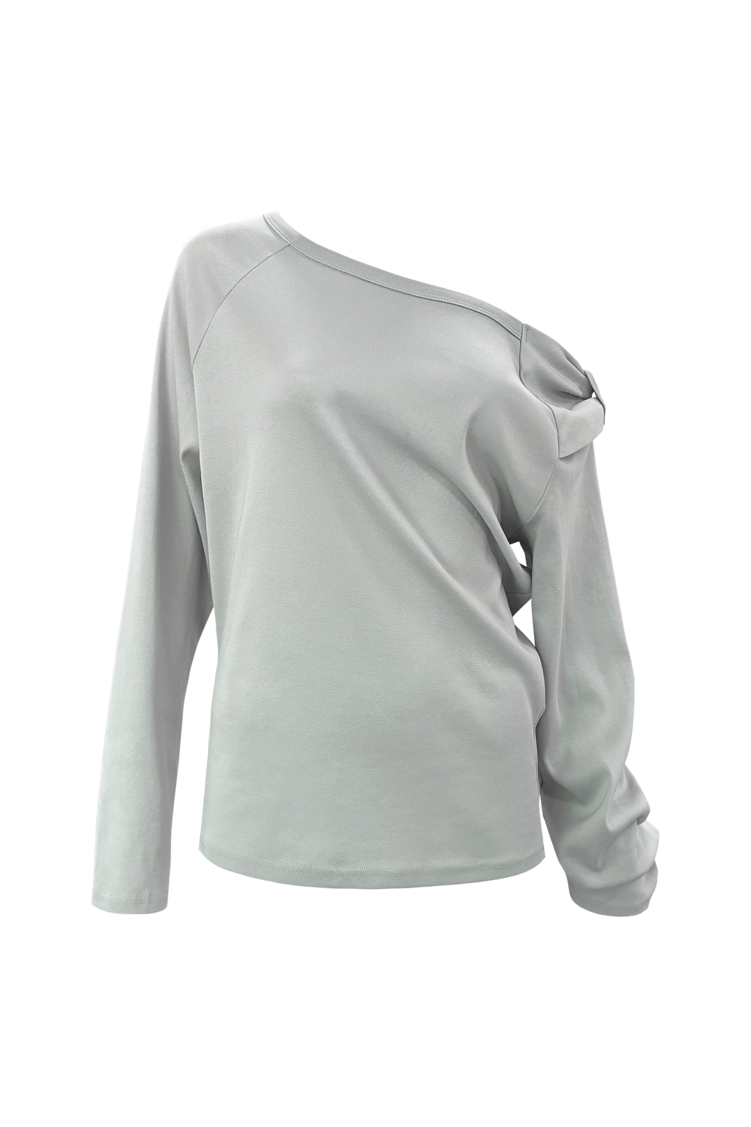 체메씨 BOW ONE-SHOULDER LONG SLEEVE (LIGHT GRAY) 상품 이미지 2