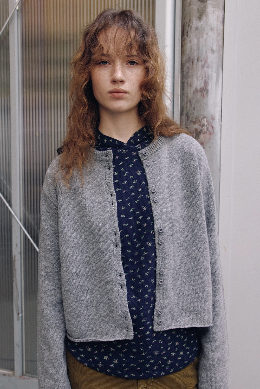 브렌다 브렌든 wool button cardigan - grey 상품 이미지 2