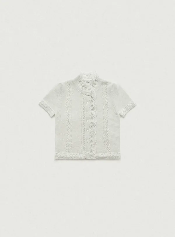 Hale Frill Mohair Half Cardigan_Light Blue