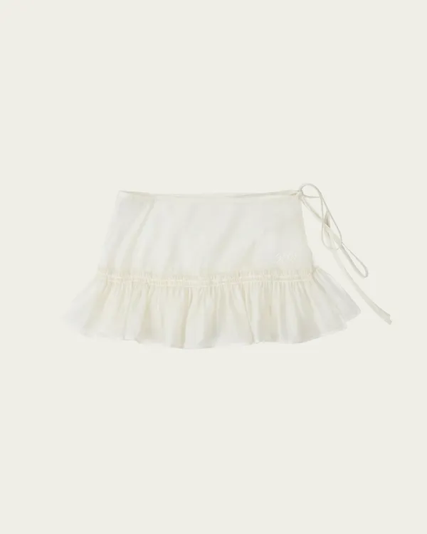 Sheer Layered Wrap Skirt