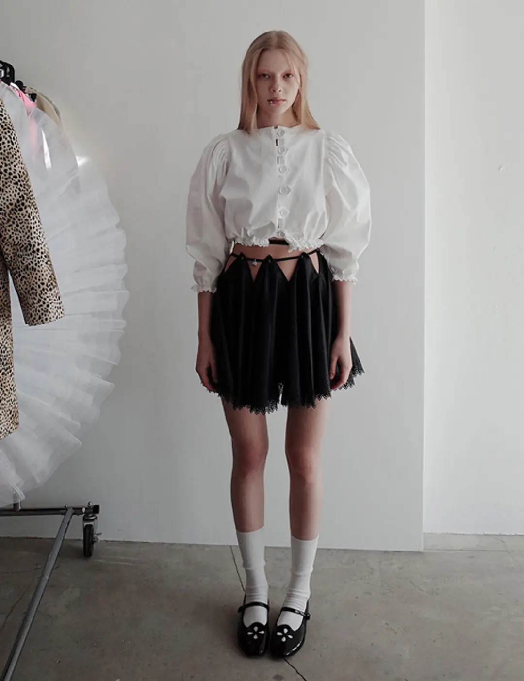 프레클 strap leather mini skirt 상품 이미지 2