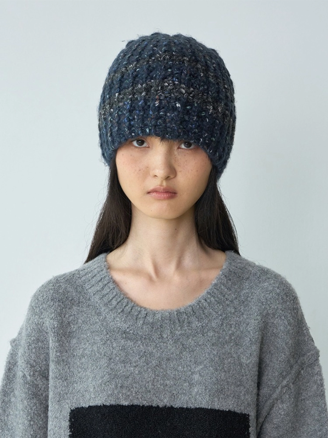 밀로 우먼 Bold Stripe Beanie [Navy] 상품 이미지 1