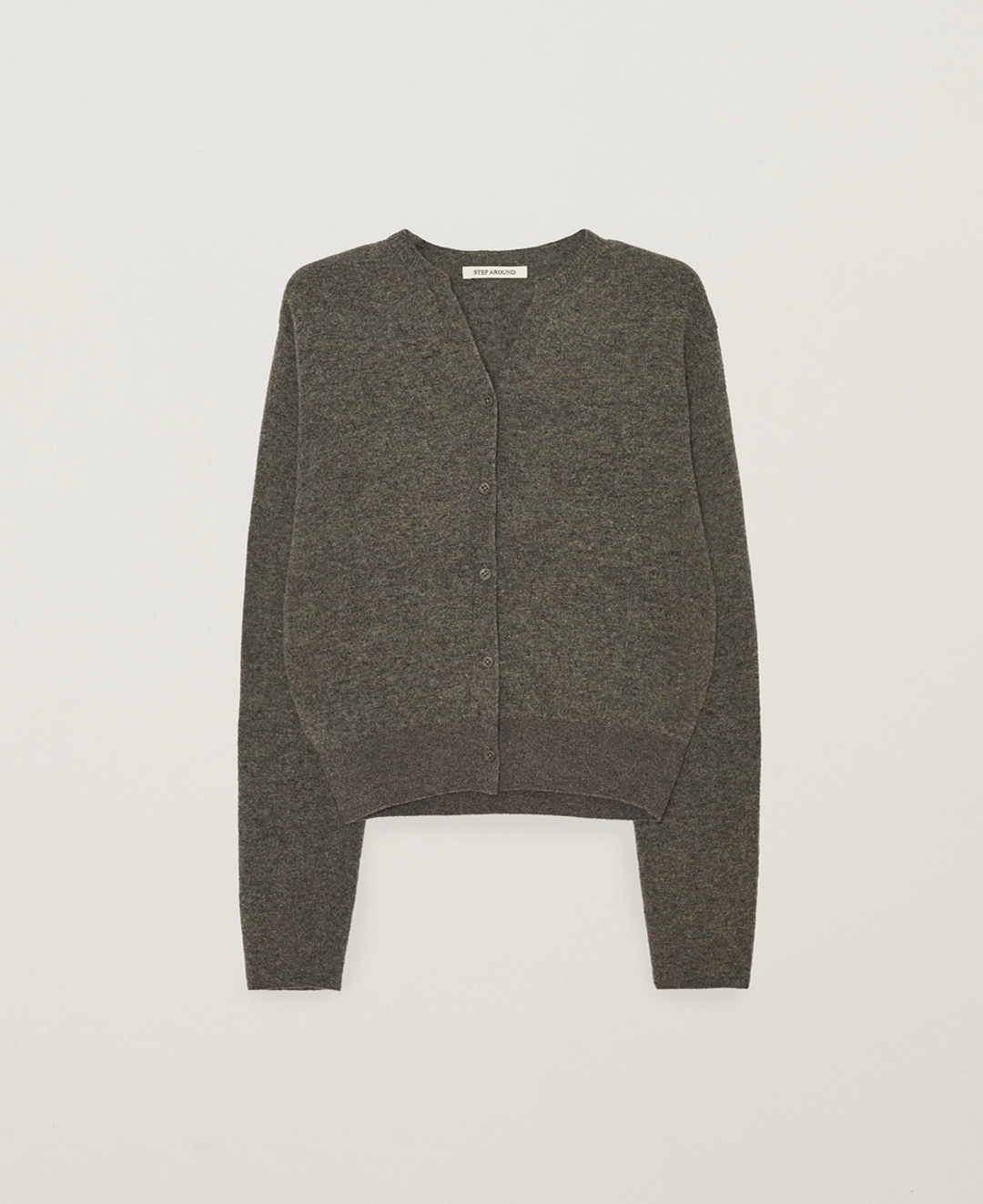 스텝어라운드 Cashmere whole garment round cardigan_CHARCOAL 상품 이미지 1