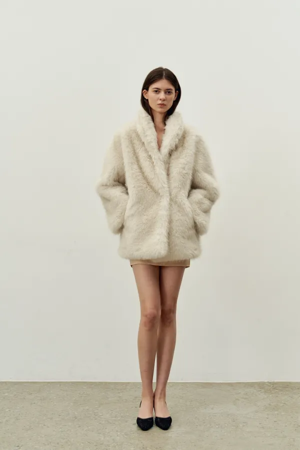 BLUSH FUR COAT