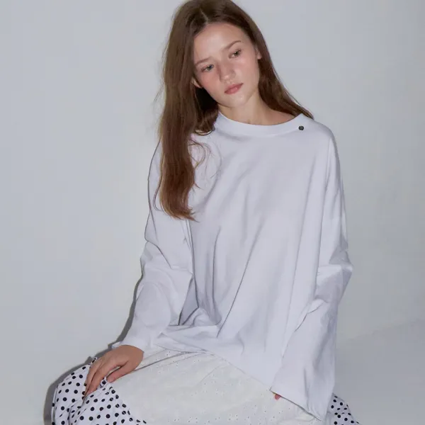 MINI POINT LABEL OVER FIT LONG SLEEVE WHITE