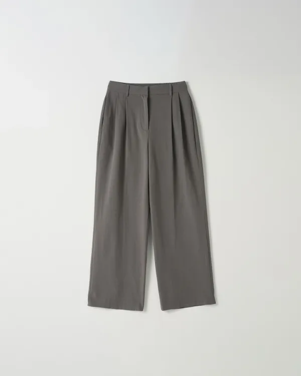 Two Tuck Wide Pants [CHARCOAL]