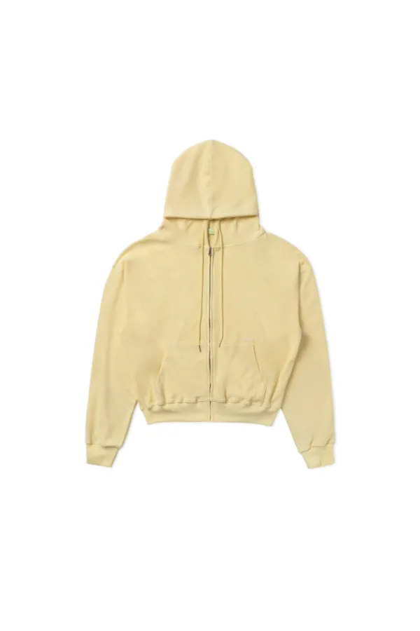 Waffle hood zip-up_butter