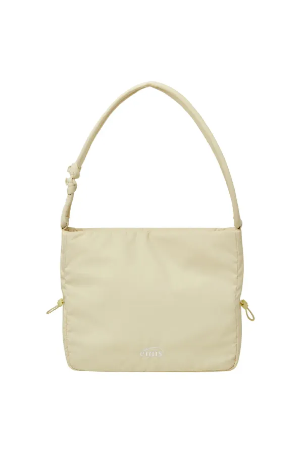 PUFFER STRING SHOULDER BAG-BEIGE