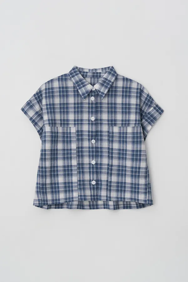 baker rollup shirts - blue check
