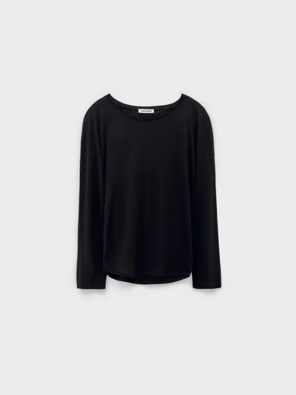 Sheer Long Sleeve T-Shirt_Black