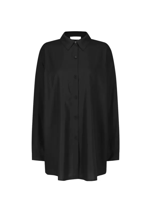 Sheer Cotton Classic Shirt, Black