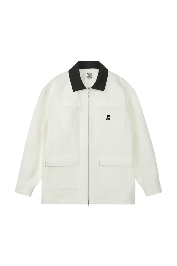 COTTON WORK JACKET - WHITE