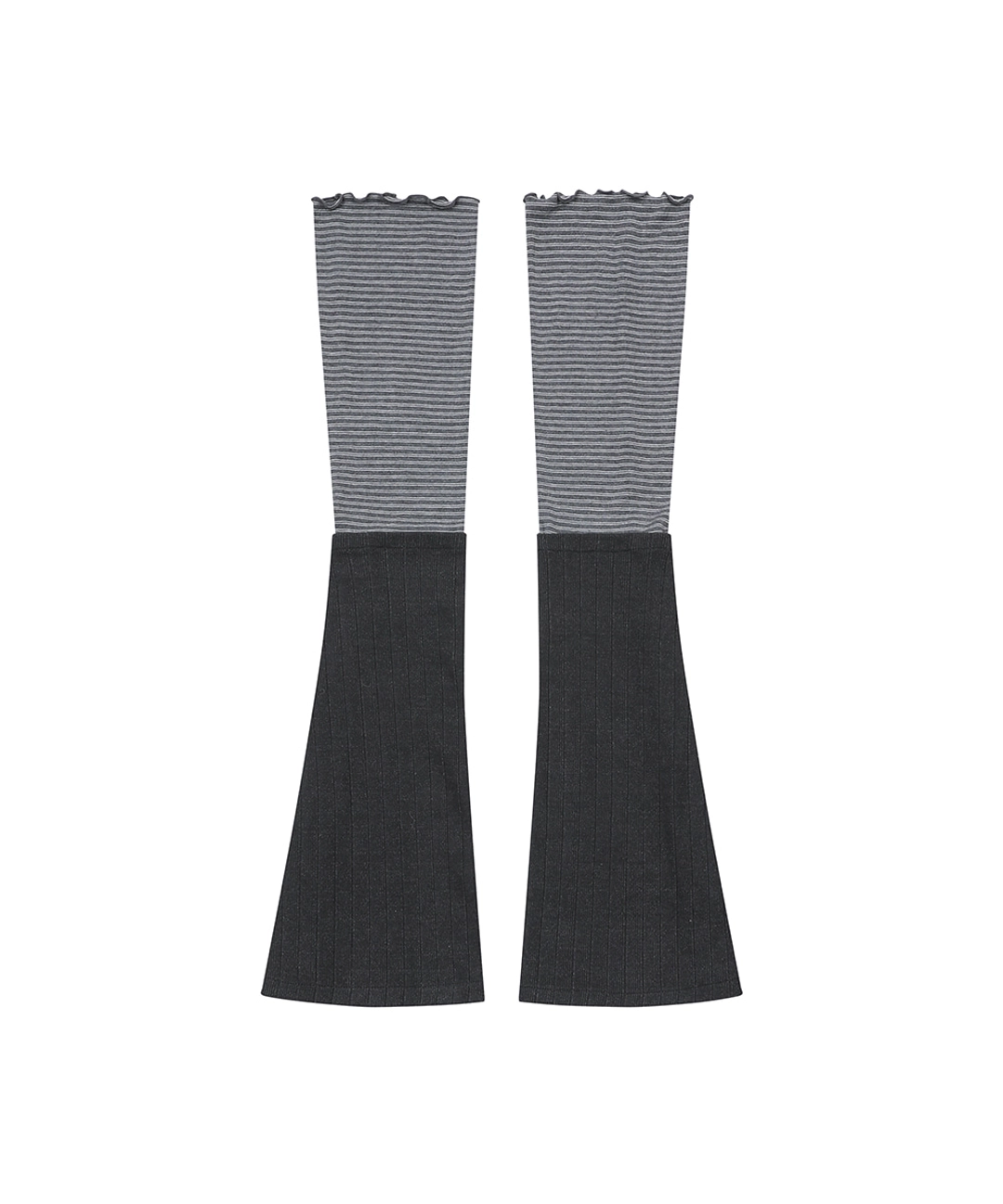 미세키서울 [레이 PICK] Striped layered button leg warmer CHARCOAL 상품 이미지 2