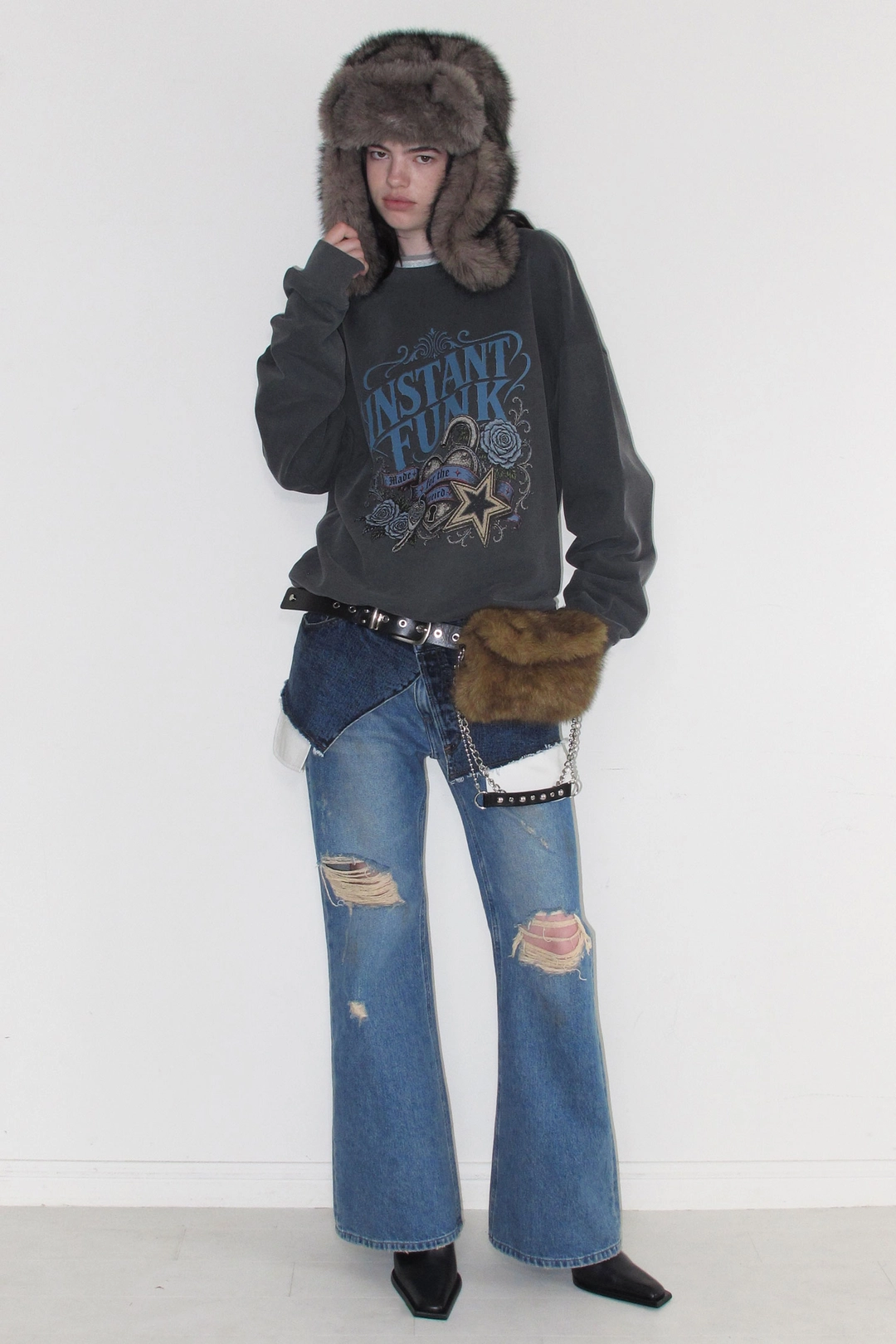 인스턴트펑크 DESTROYED BOOTCUT DENIM - BLUE 상품 이미지 3