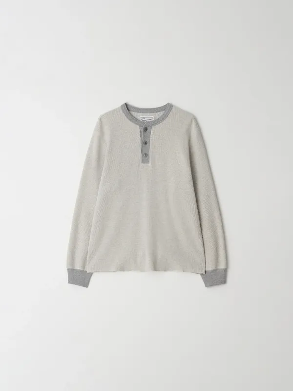 [2nd] Harry waffle henley sweatshirt_melange oatmeal