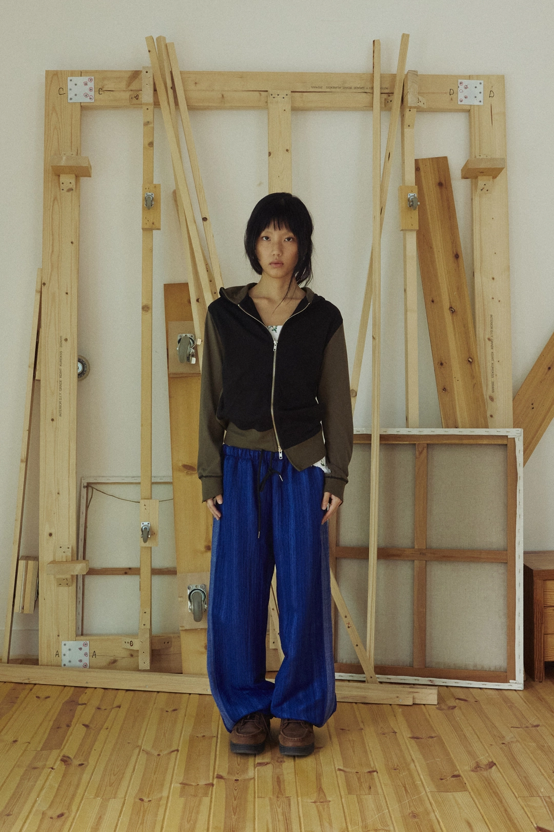 공테잎 DECONSTRUCTED ZIP-UP HOODIE BLACK 상품 이미지 1