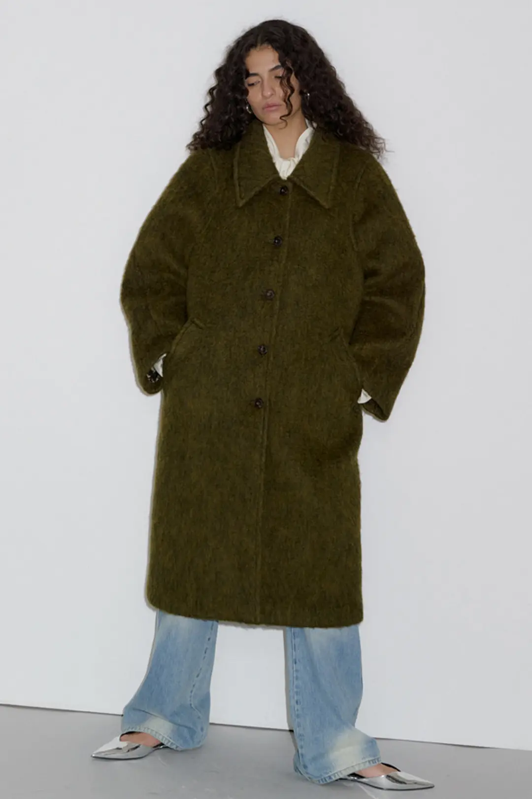 오버듀플레어 HAIRY BALMACAAN COAT_OLIVE 상품 이미지 2