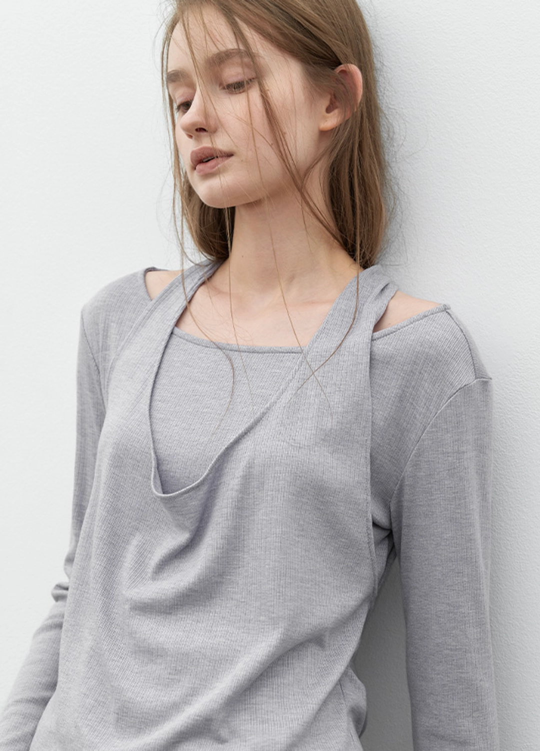 아뜰리에 나인 (T-7274)LAYERED HALTER TOP 상품 이미지 2